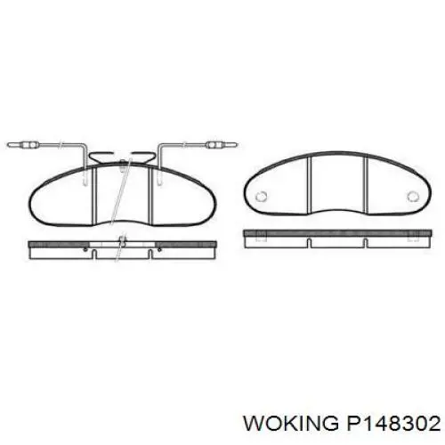 Передние тормозные колодки P148302 Woking