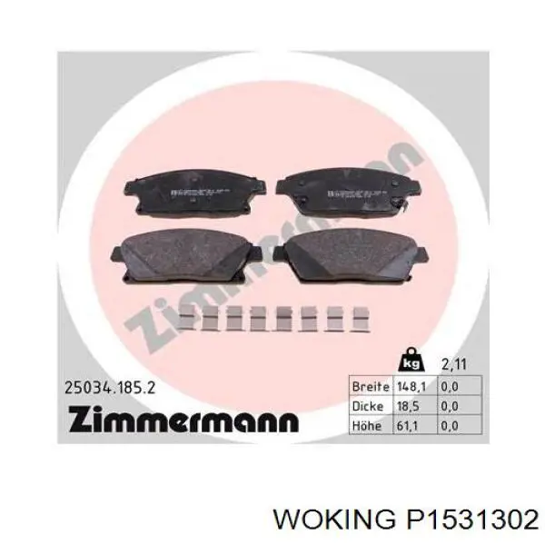 Колодки Woking P1531302 цена, от 28.61 USD