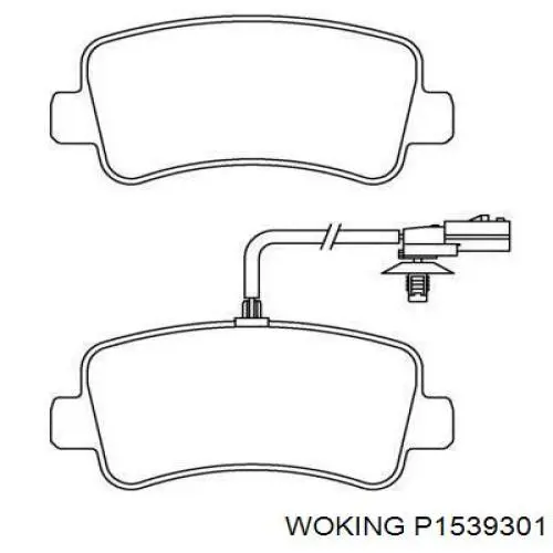 Купить P1539301 Woking Колодки тормозные задние, дисковые