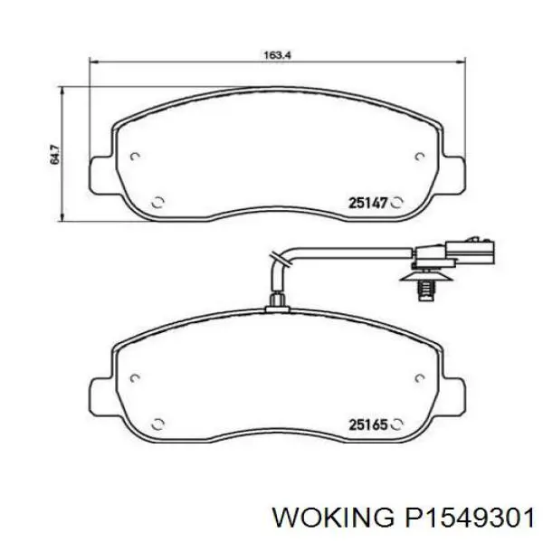 Колодки Woking P1549301 цена, от 32.92 USD