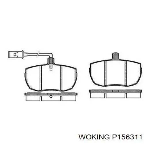 Передние тормозные колодки P156311 Woking