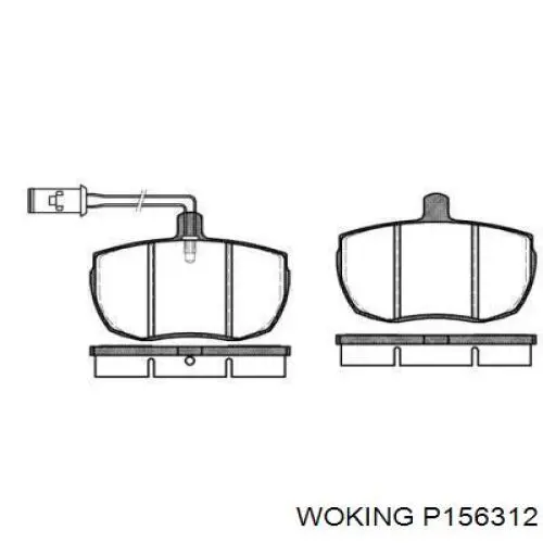 Передние тормозные колодки P156312 Woking