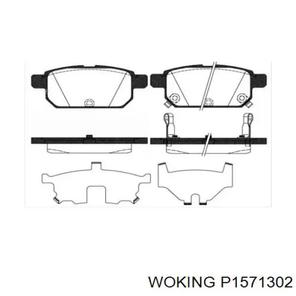 Задние тормозные колодки P1571302 Woking