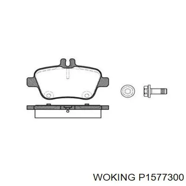 Задние тормозные колодки P1577300 Woking