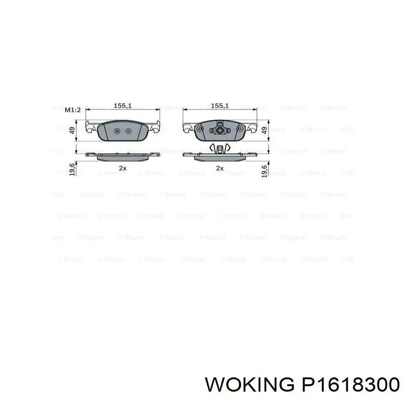 Колодки Woking P1618300 цена, от 21.97 USD