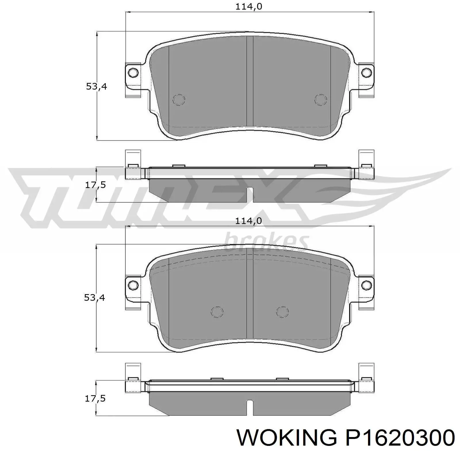 Колодки дисковые  Woking P1620300 цена, от 25.62 USD