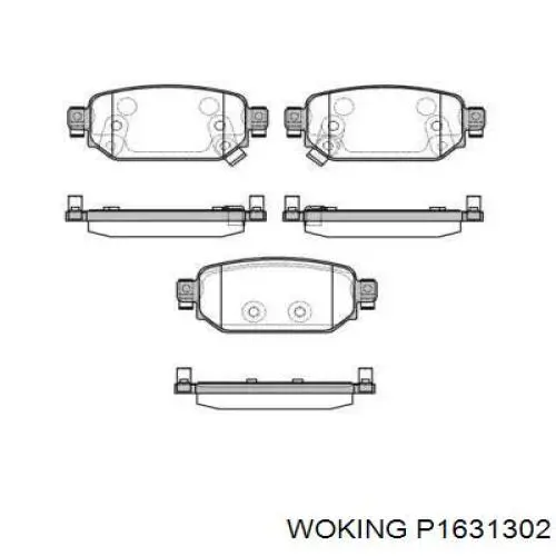 Задние тормозные колодки P1631302 Woking