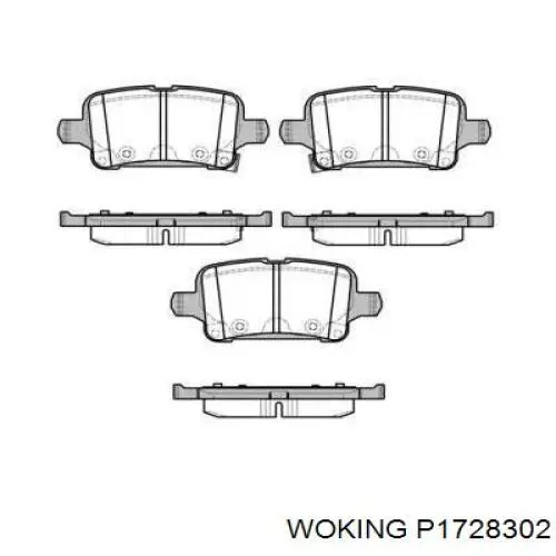 Задние тормозные колодки P1728302 Woking