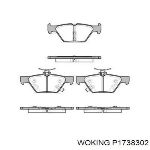 Задние тормозные колодки P1738302 Woking