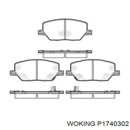 Передние тормозные колодки P1740302 Woking