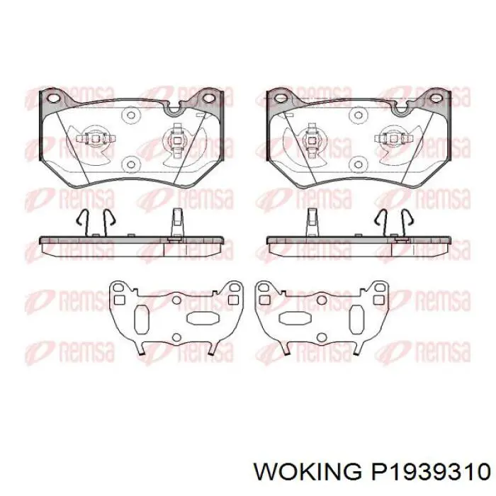 Передние тормозные колодки P1939310 Woking