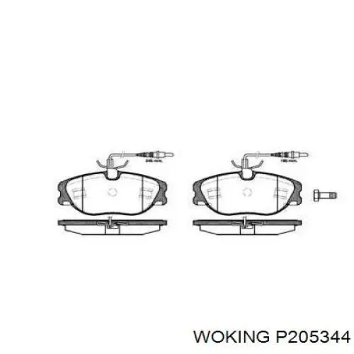 P2053.44 Woking колодки тормозные передние дисковые