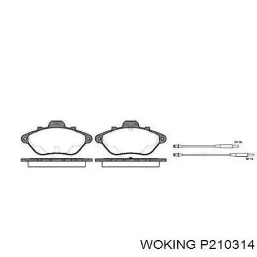 Передние тормозные колодки P210314 Woking