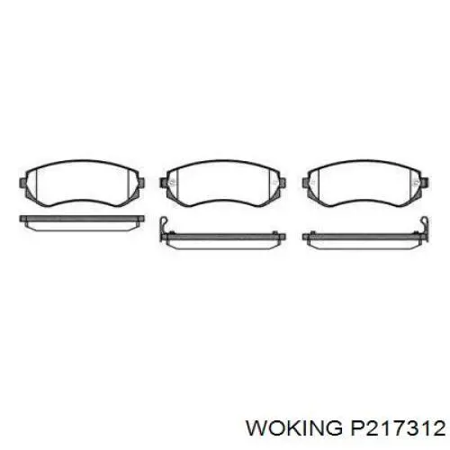 Передние тормозные колодки P217312 Woking