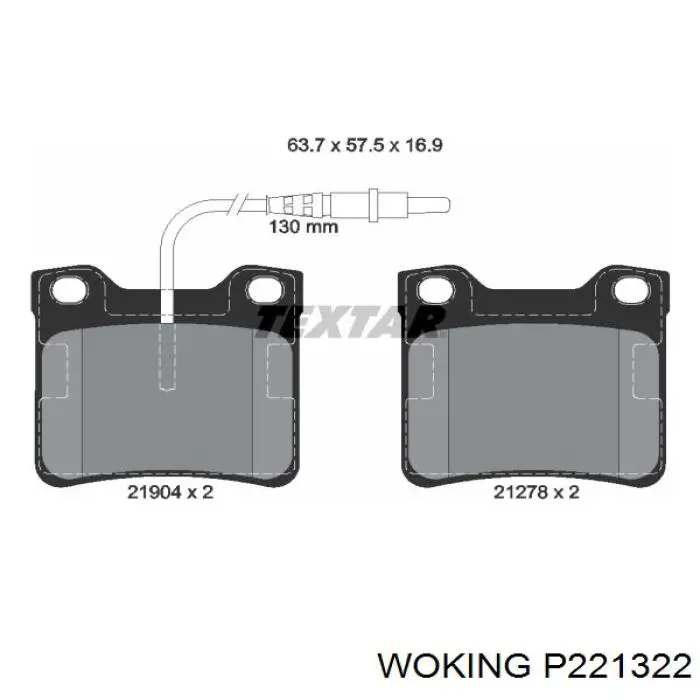 Колодки дисковые  Woking P221322 цена, от 12.00 USD