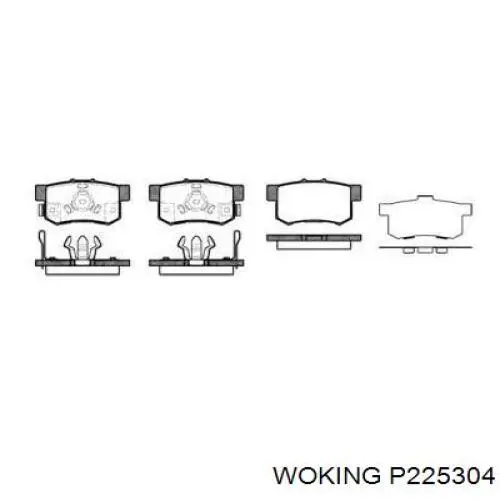 Задние тормозные колодки P225304 Woking