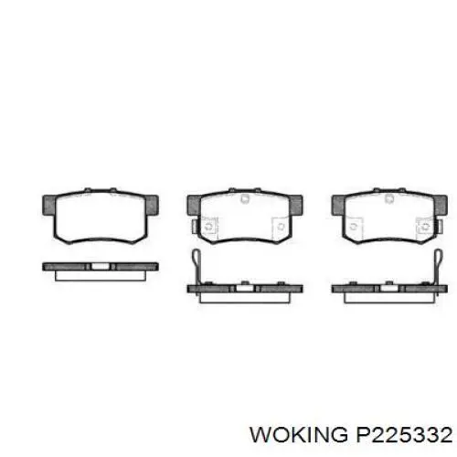 P225332 Woking колодки тормозные задние дисковые