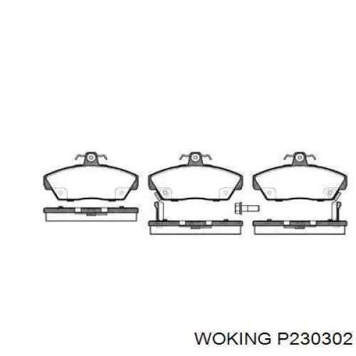 P230302 Woking колодки тормозные передние дисковые