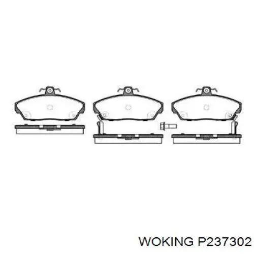 P237302 Woking колодки тормозные передние дисковые