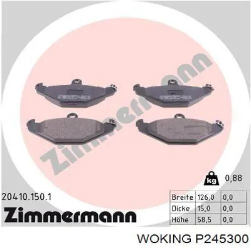 Колодки дисковые  Woking P245300 цена, от 15.95 USD