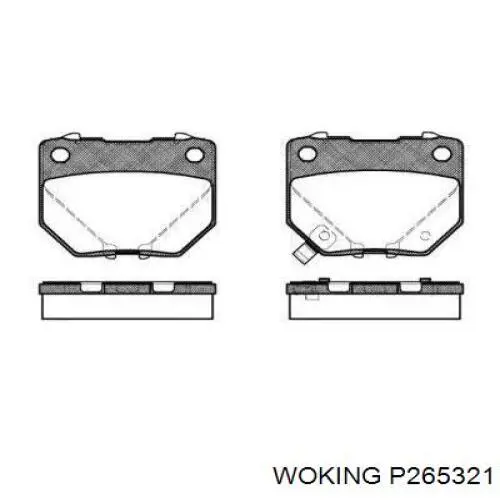 Задние тормозные колодки P265321 Woking