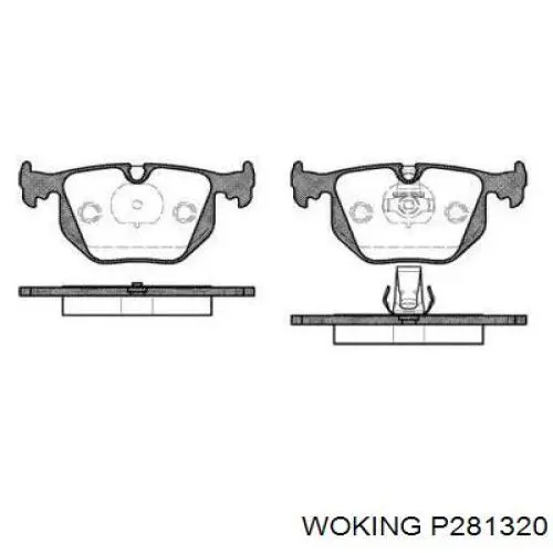 Задние тормозные колодки P281320 Woking