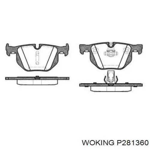 Задние тормозные колодки P281360 Woking