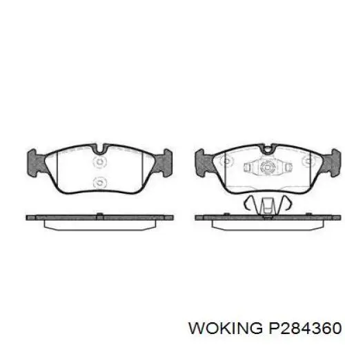 Передние тормозные колодки P284360 Woking