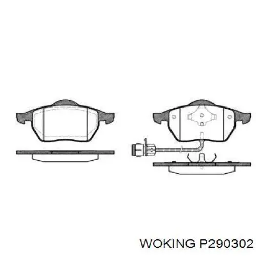 Передние тормозные колодки P290302 Woking