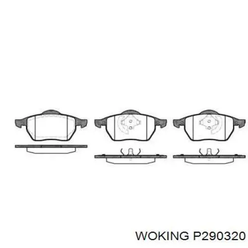 Передние тормозные колодки P290320 Woking