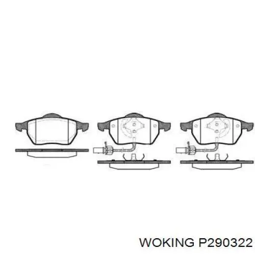 Передние тормозные колодки P290322 Woking