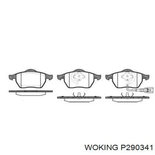 Передние тормозные колодки P290341 Woking