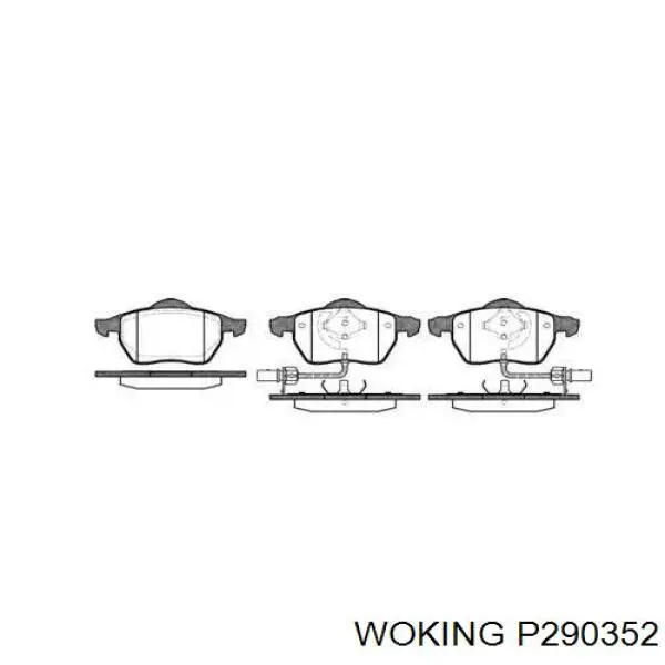 P290352 Woking колодки тормозные передние дисковые