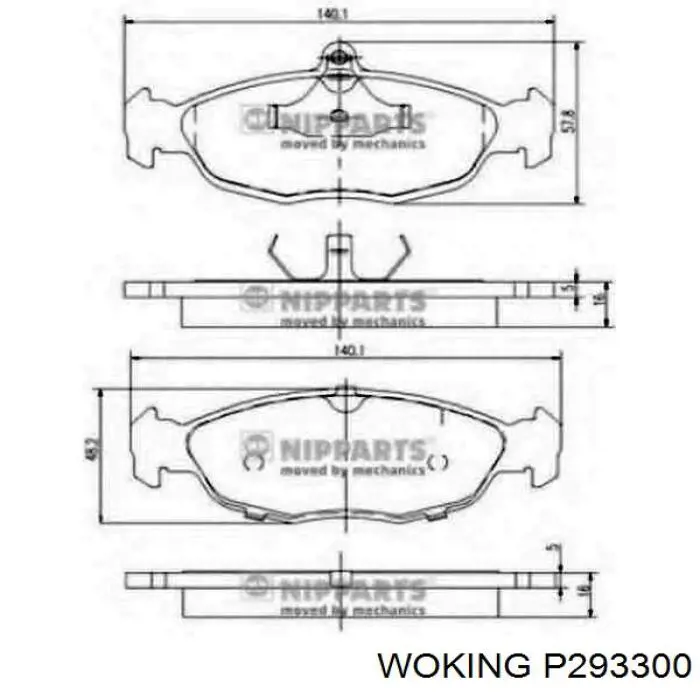 Тормозные колодки Woking P293300