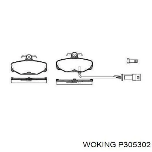 Задние тормозные колодки P305302 Woking