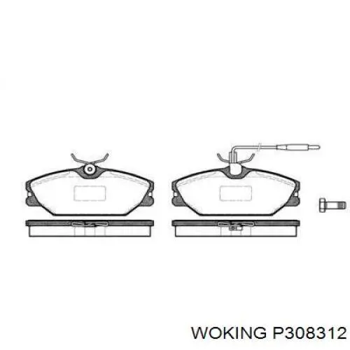 P308312 Woking Колодки передние