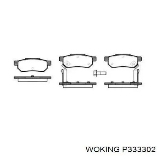 Задние тормозные колодки P333302 Woking