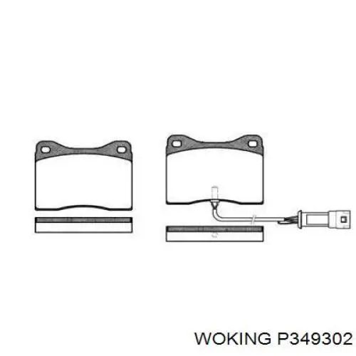 Передние тормозные колодки P349302 Woking