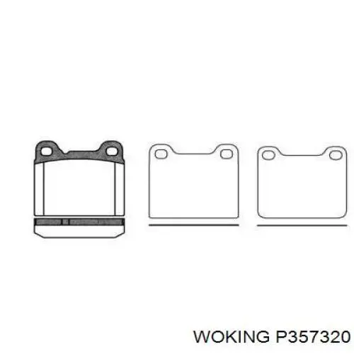 Задние тормозные колодки P357320 Woking