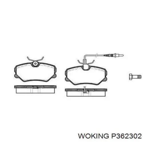 P3623.02 Woking колодки тормозные передние дисковые