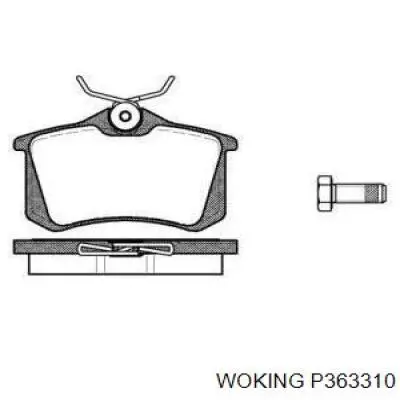 Задние тормозные колодки P363310 Woking