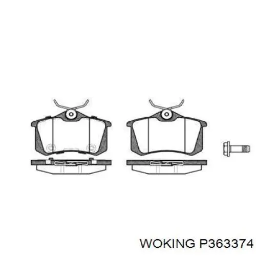 Задние тормозные колодки P363374 Woking