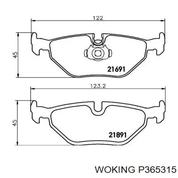 Колодки дисковые  Woking P365315 цена, от 17.91 USD