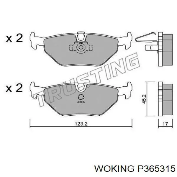 Колодки дисковые  Woking P365315 цена, от 17.91 USD