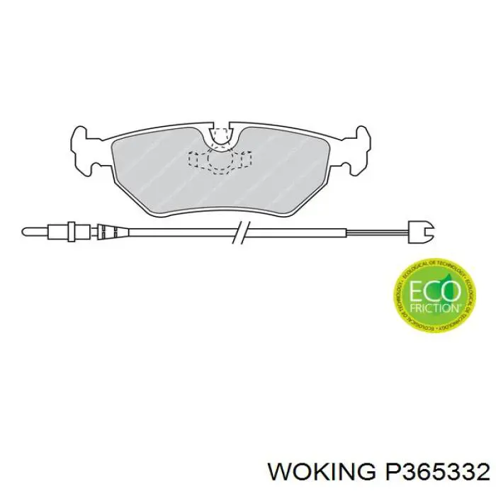 Задние тормозные колодки P365332 Woking