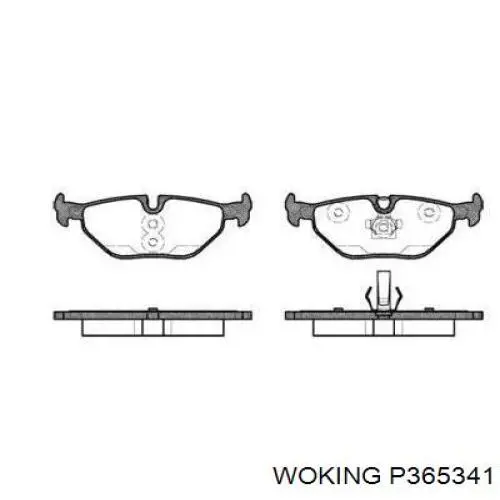 Задние тормозные колодки P365341 Woking