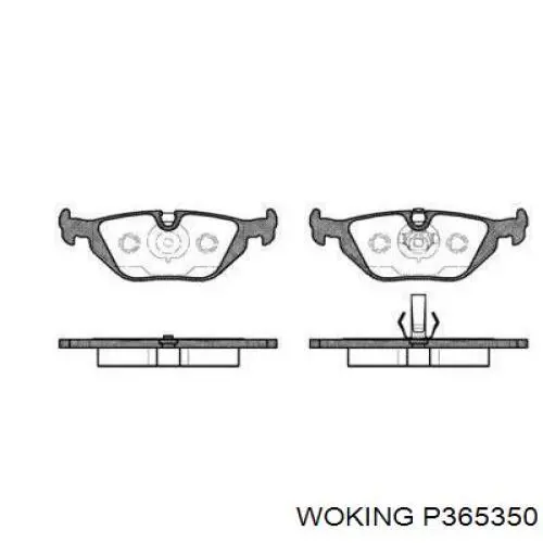Задние тормозные колодки P365350 Woking