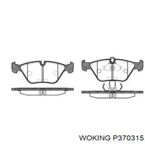 Передние тормозные колодки P370315 Woking