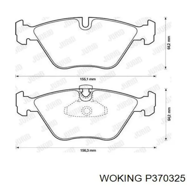 Купить P370325 Woking Колодки тормозные