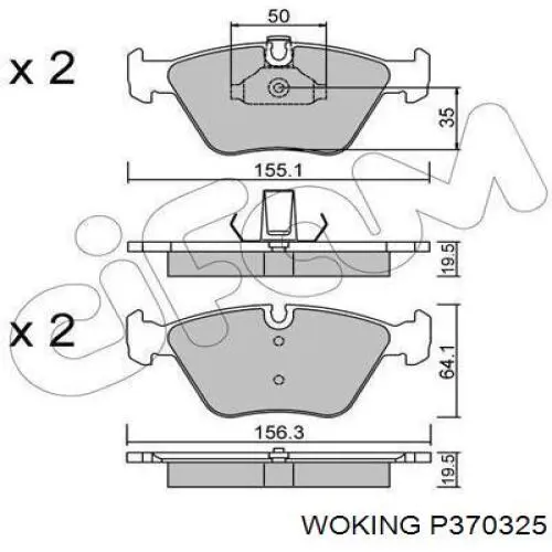 Колодки Woking P370325 цена, от 20.88 USD